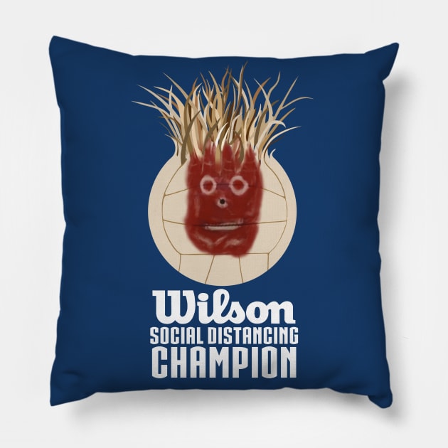 Wilson - Social Distancing Champion Pillow by DistractedGeek