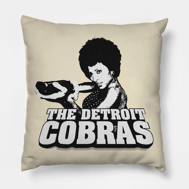 The Detroit Cobras Pillow by CosmicAngerDesign