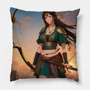 Ancient Turkish Woman Warrior (ABAKAY) Pillow