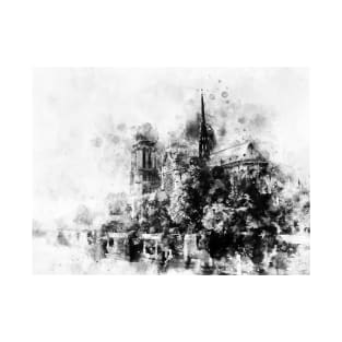 Notre-Dame de Paris Watercolor - 05pb T-Shirt