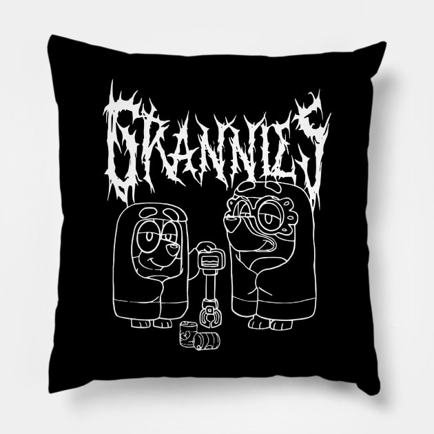 Death Metal Bluey Grannies Rita & Janet Pillow by LEMESGAKPROVE