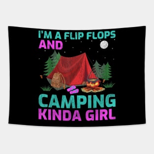 Funny I'm A Flip Flops And Camping kinda Girl Tapestry