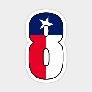 Number 8 Texas Flag Magnet