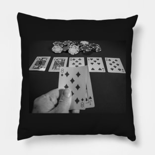 A hand of Texas Holdem Poker Pillow