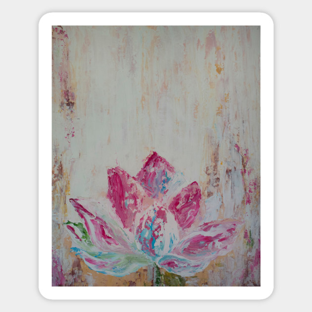 Original Acrylic Painting Abstract Lotus For Your Design