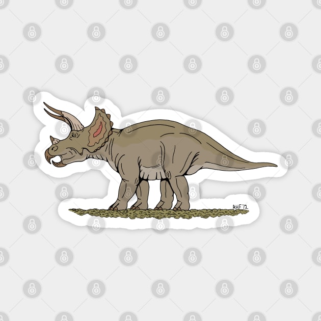 Triceratops Magnet by AzureLionProductions