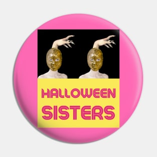 HALLOWEEN SISTERS with Witch Hand (2) - Halloween Witches | Witch Mask | Halloween Costume Pin