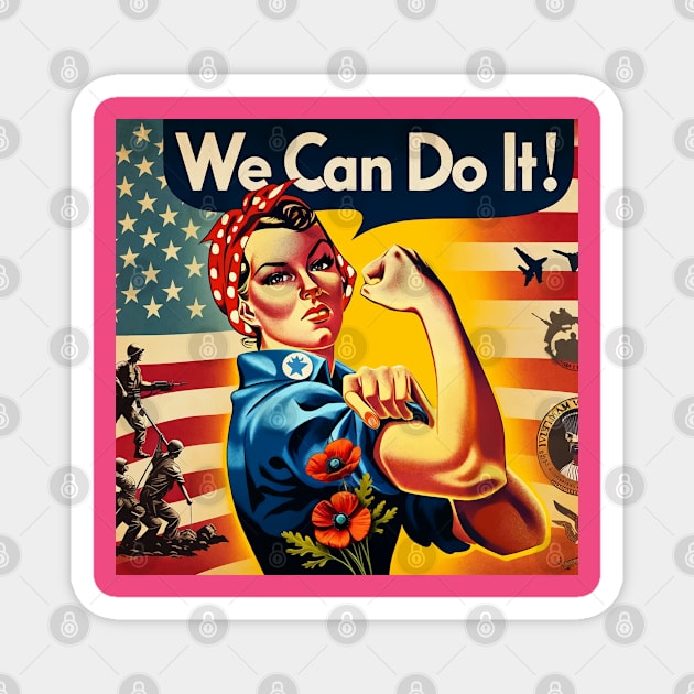 Valor & Victory: National Vietnam War Veterans Day 'We Can Do It' Magnet by Edd Paint Something