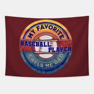 Baseball My Favorite Baseball Player Calls Me Dad Tapestry