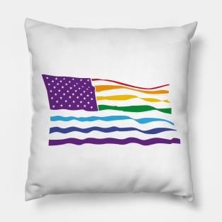 USA LGBTQ Pride Flag LGBT Gay Lesbian Straight Ally Pillow