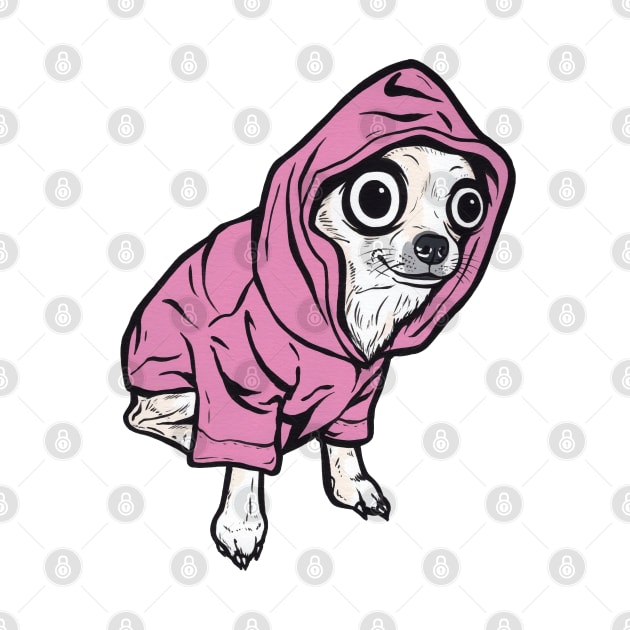 Pink Chihuahua Hoodie by turddemon