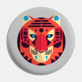 Geometric Tiger Pin