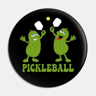 Funny Pickleball Dill Pickle Characters Pin