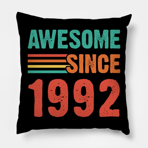 Vintage Awesome Since 1992 Pillow by Emma