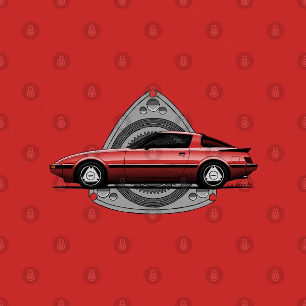 My drawing of the Japanese sports car with rotary engine, with transparent background by jaagdesign