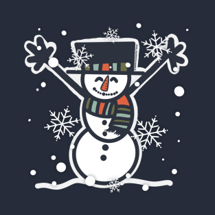 Snowman Rushing In T-Shirt