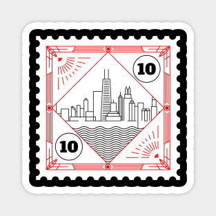 Chicago Stamp Design Magnet