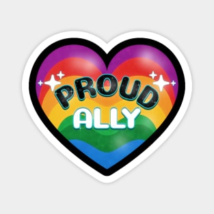 PRIDE Month Proud Ally Rainbow Pride Heart Magnet