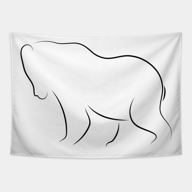 a silhouette of a bear Tapestry by Andrenko