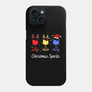 Funny Christmas Spirits Glasses Of Wine Phone Case