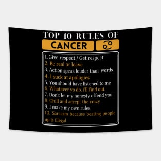 Top 10 Rules Of Cancer, Cancer Zodiac Facts Tapestry