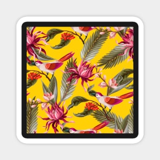 exotic bird yellow pattern Magnet