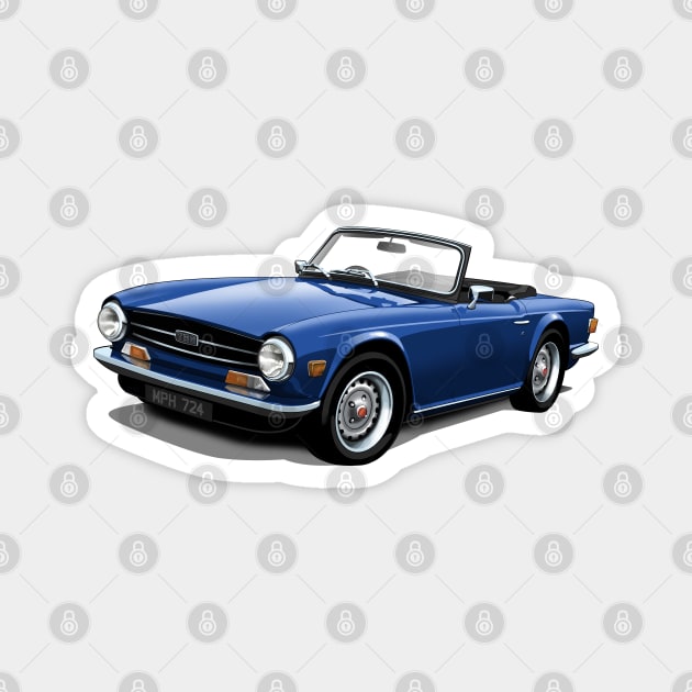 Triumph TR6 in dark blue Magnet by candcretro