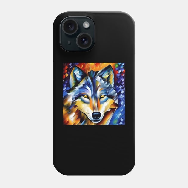 Neo-Impressionistic Wolf Face Phone Case by Chance Two Designs