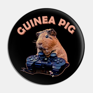 Fluff and Fold Guinea Pig Playing Game Tee for Rodent Aficionados Pin