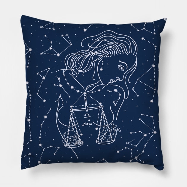 Libra zodiac sign Pillow by CatyArte