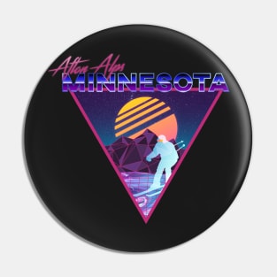 Retro Vaporwave Ski Mountain | Afton Alps Minnesota | Shirts, Stickers, and More! Pin