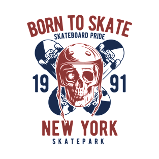 Born To Skate Skateboard Pride New York T-Shirt