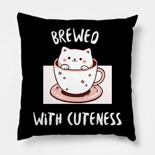 Cute Cat in a Mug Pillow