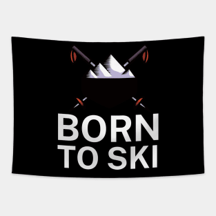 Born to ski Tapestry