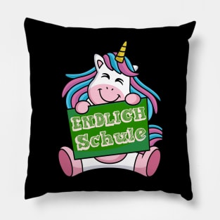 Schulstart Einhorn Endlich Schule 1. Klasse T shirt Pillow