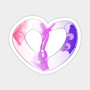 Ball Python Heart (Pride Design) Magnet