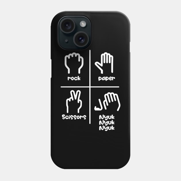 Rock Paper Scissors Nyuk Nyuk Nyuk Phone Case by Cosmic Art