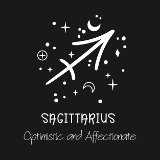 Sagittarius Personality White Text T-Shirt