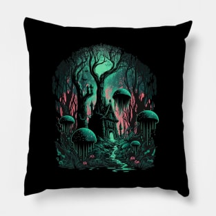 Dark forest path 3 Pillow