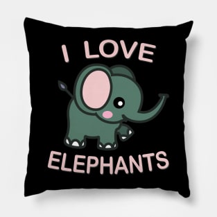 I love elephants Kawaii Baby Elephant. Pillow