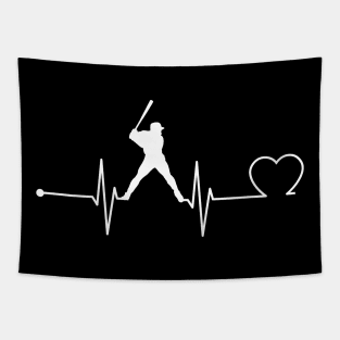 Baseball Heartbeat Gift Baseball Lovers Baseball Players Gift Tapestry