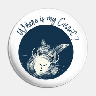 where is my carrot - funny bunny with glasess Pin