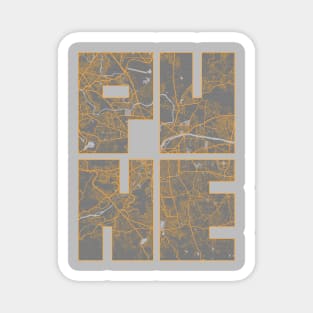 Pune, Maharashtra, India City Map Typography - Bauhaus Magnet