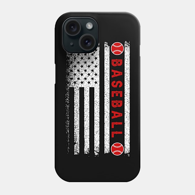 Baseball American Flag Phone Case by Monosshop