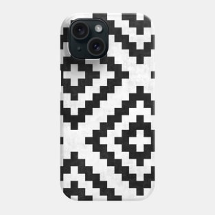 Urban Tribal Pattern No.18 - Aztec - Black and White Concrete Phone Case