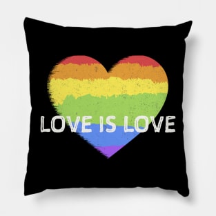 LOVE IS LOVE PRIDE GAY LGBT RAINBOW HEARTH Pillow