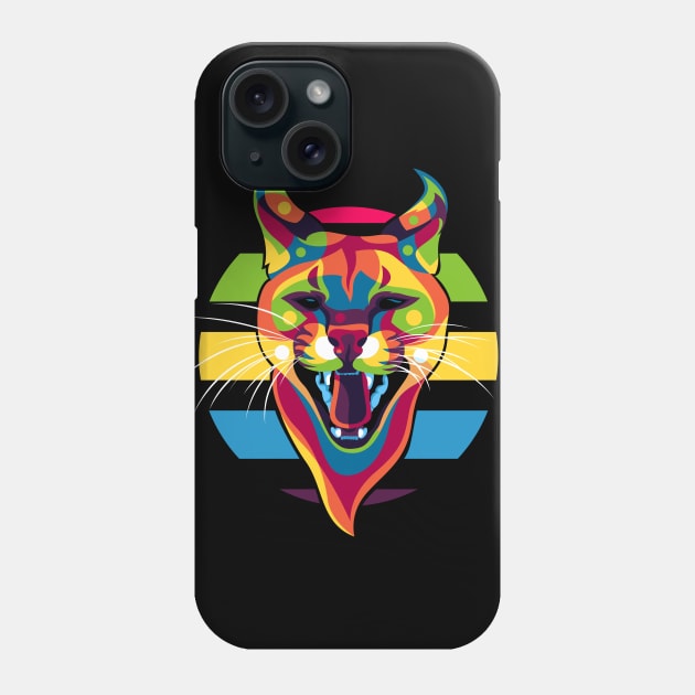 African Wild Cat Roaring Face Phone Case by wpaprint