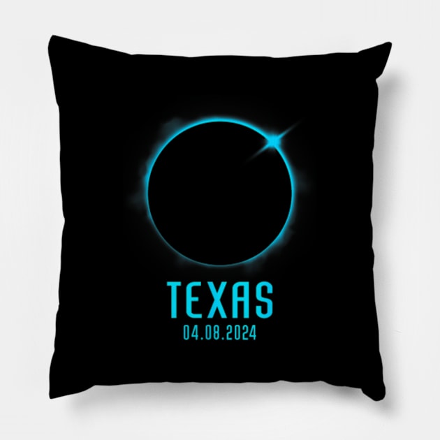 Totality Spring 4.08.24 Total Solar Eclipse 2024 Texas Pillow by SanJKaka