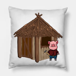 Three Pigs Stick House Lazy Halloween Costume Pillow