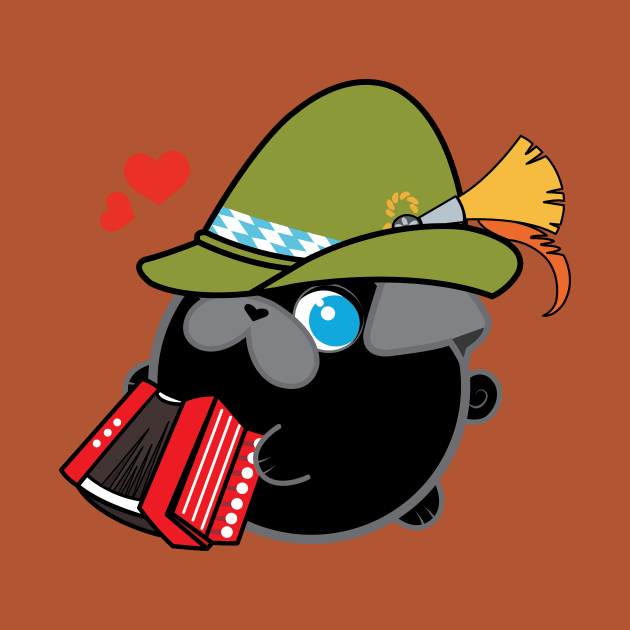 Poopy the Pug Puppy - Oktoberfest by Poopy_And_Doopy